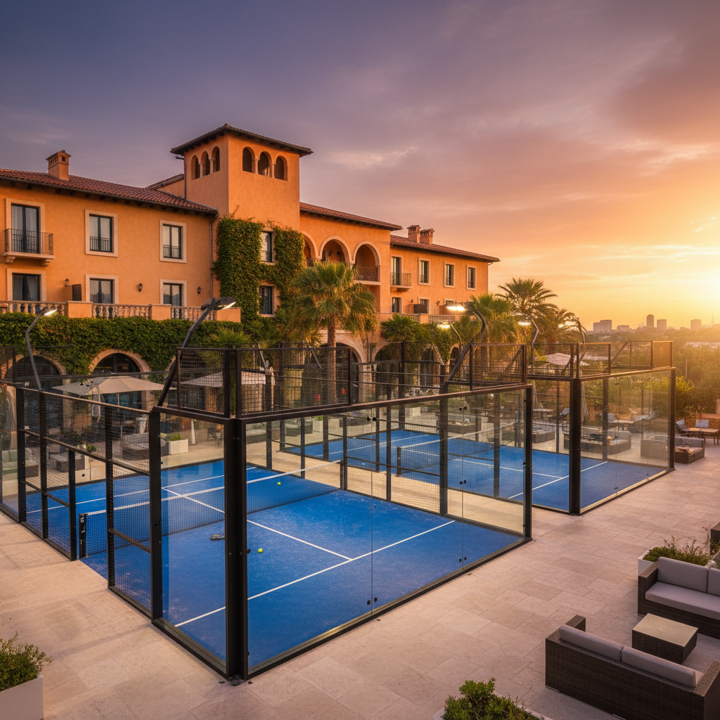 Padel at ibis Montpellier with soundproof glass